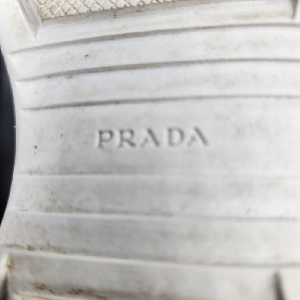 Prada Suede Slip-on 3D Sneakers pull tight laces Black White Prada Size 38 US 8 - Picture 9 of 10